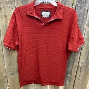 Denim & Flower Ricky Singh Burnt Orange Textured Polo Sz. L